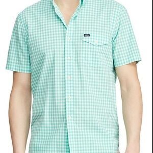EUC Ralph Lauren Polo size XL  Men's Green Checkered Gingham Shirt 100% cotton.